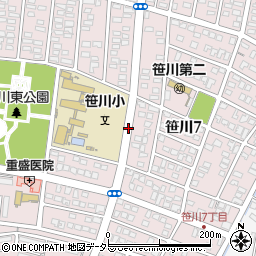 笹川東小学校前周辺の地図