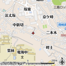 愛知県岡崎市明大寺町南山新切周辺の地図
