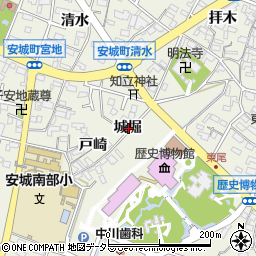 愛知県安城市安城町城堀周辺の地図