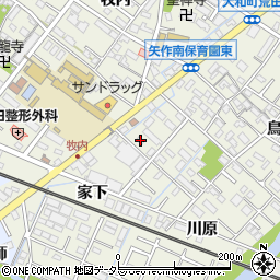 愛知県岡崎市大和町家下19周辺の地図