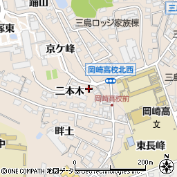 愛知県岡崎市明大寺町八重茶ノ木周辺の地図