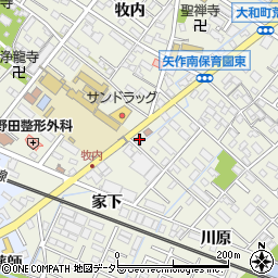 愛知県岡崎市大和町家下18周辺の地図