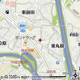 愛知県岡崎市洞町西丸根周辺の地図