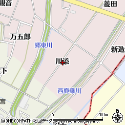 愛知県安城市上条町川添周辺の地図