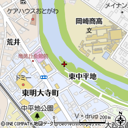 愛知県岡崎市明大寺町北中平地周辺の地図