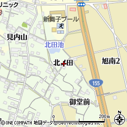 愛知県知多市大草北ノ田周辺の地図