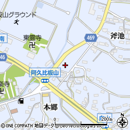 愛知県阿久比町（知多郡）板山（北反田）周辺の地図