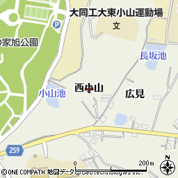 愛知県知多市金沢西小山周辺の地図