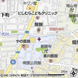 京都府京都市伏見区醍醐南里町8周辺の地図