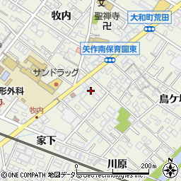 愛知県岡崎市大和町家下9周辺の地図