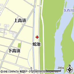 愛知県岡崎市渡町蛇池周辺の地図