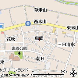 愛知県知多郡阿久比町草木東郷周辺の地図