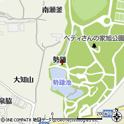 愛知県知多市日長勢鎌周辺の地図