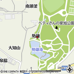 愛知県知多市日長（勢鎌）周辺の地図