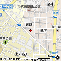 愛知県岡崎市明大寺町義路18周辺の地図