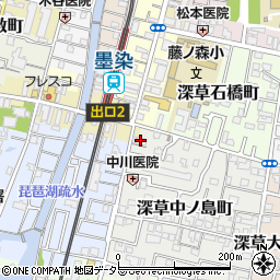 京都中央信用金庫墨染支店周辺の地図