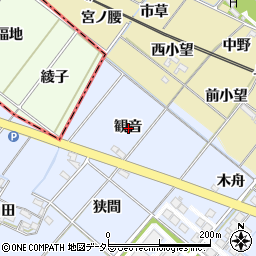 愛知県岡崎市昭和町観音周辺の地図