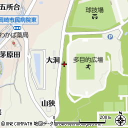 愛知県岡崎市洞町（大洞）周辺の地図