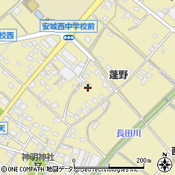 愛知県安城市福釜町周辺の地図