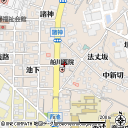 愛知県岡崎市明大寺町長泉周辺の地図