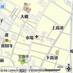 愛知県岡崎市渡町市場74周辺の地図