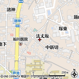 愛知県岡崎市明大寺町法丈坂周辺の地図