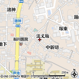 愛知県岡崎市明大寺町（法丈坂）周辺の地図