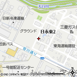 三重県四日市市日永東周辺の地図