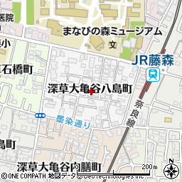 京都府京都市伏見区深草大亀谷八島町周辺の地図