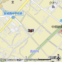 愛知県安城市福釜町蓬野周辺の地図