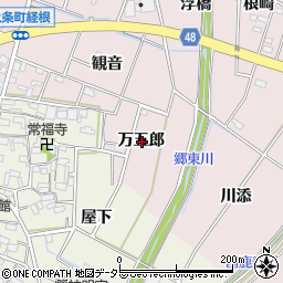愛知県安城市上条町万五郎周辺の地図