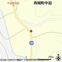 広島県庄原市西城町中迫144周辺の地図