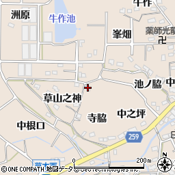 愛知県知多郡阿久比町草木寺脇43周辺の地図