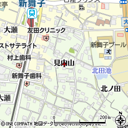 愛知県知多市大草見内山周辺の地図