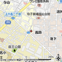 愛知県岡崎市上六名町茶ノ木原周辺の地図