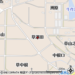 愛知県知多郡阿久比町草木草深田周辺の地図