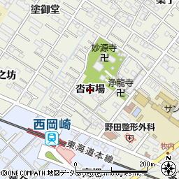 愛知県岡崎市大和町（沓市場）周辺の地図