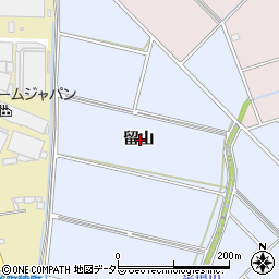 愛知県安城市赤松町留山周辺の地図