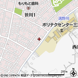 三重県四日市市笹川1丁目185周辺の地図