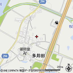 兵庫県加東市多井田周辺の地図