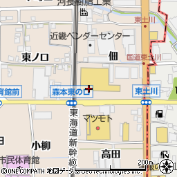 京都府向日市森本町佃周辺の地図