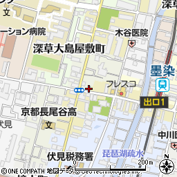 伏見墨染郵便局周辺の地図