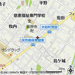 愛知県岡崎市大和町中切34周辺の地図