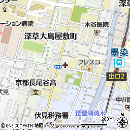 伏見墨染郵便局周辺の地図