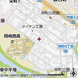 愛知県岡崎市栄町周辺の地図