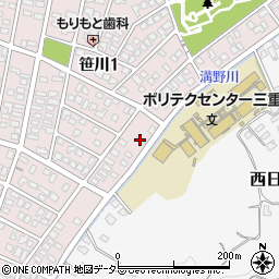 三重県四日市市笹川1丁目183周辺の地図