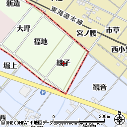 愛知県安城市山崎町綾子周辺の地図