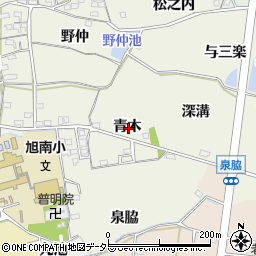 愛知県知多市金沢青木周辺の地図