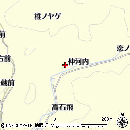 愛知県岡崎市蓬生町仲河内周辺の地図