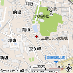 愛知県岡崎市明大寺町宮ノ圦23周辺の地図